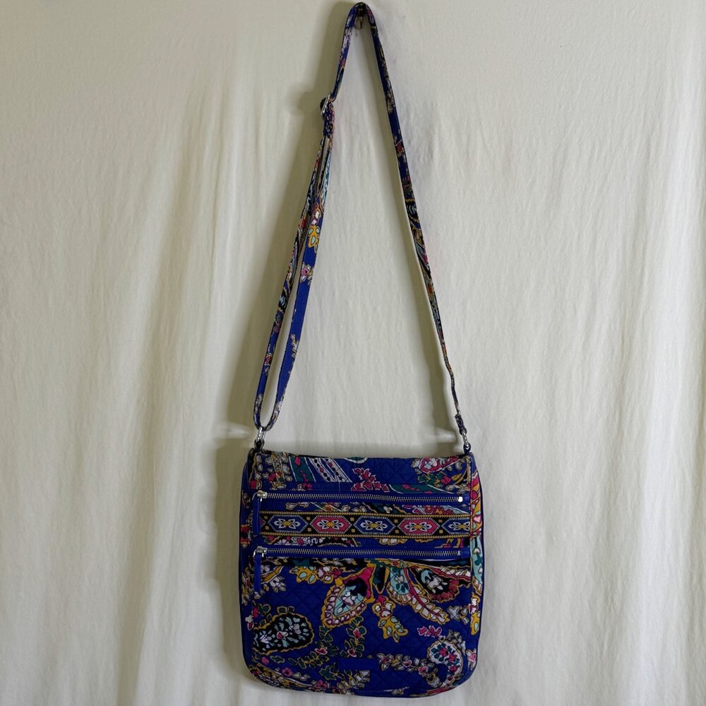 Vera Bradley Triple Zip Hipster Adjustable Crossbody Convertible Bag Multicolor